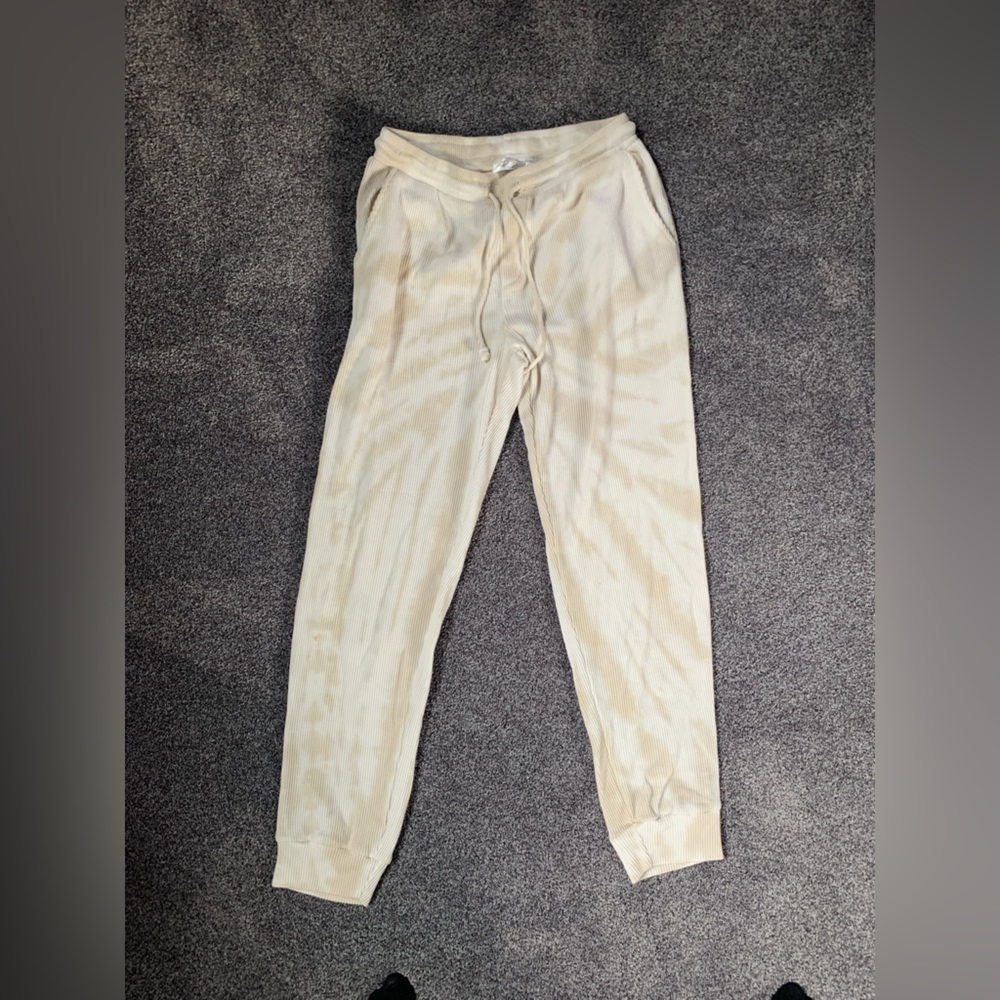 RD style yellow and white tie dye joggers size medium